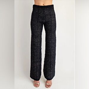 Lurex Sweater Straight Leg Pants